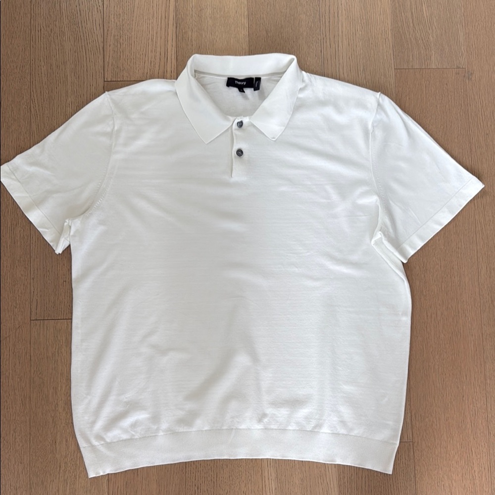Theory Classic White Goris Polo Shirt Size XL